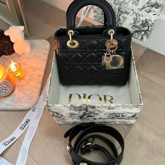 100% authentic Dior lady dior small 3 badge my abc black GHW - Picture 2 of 12